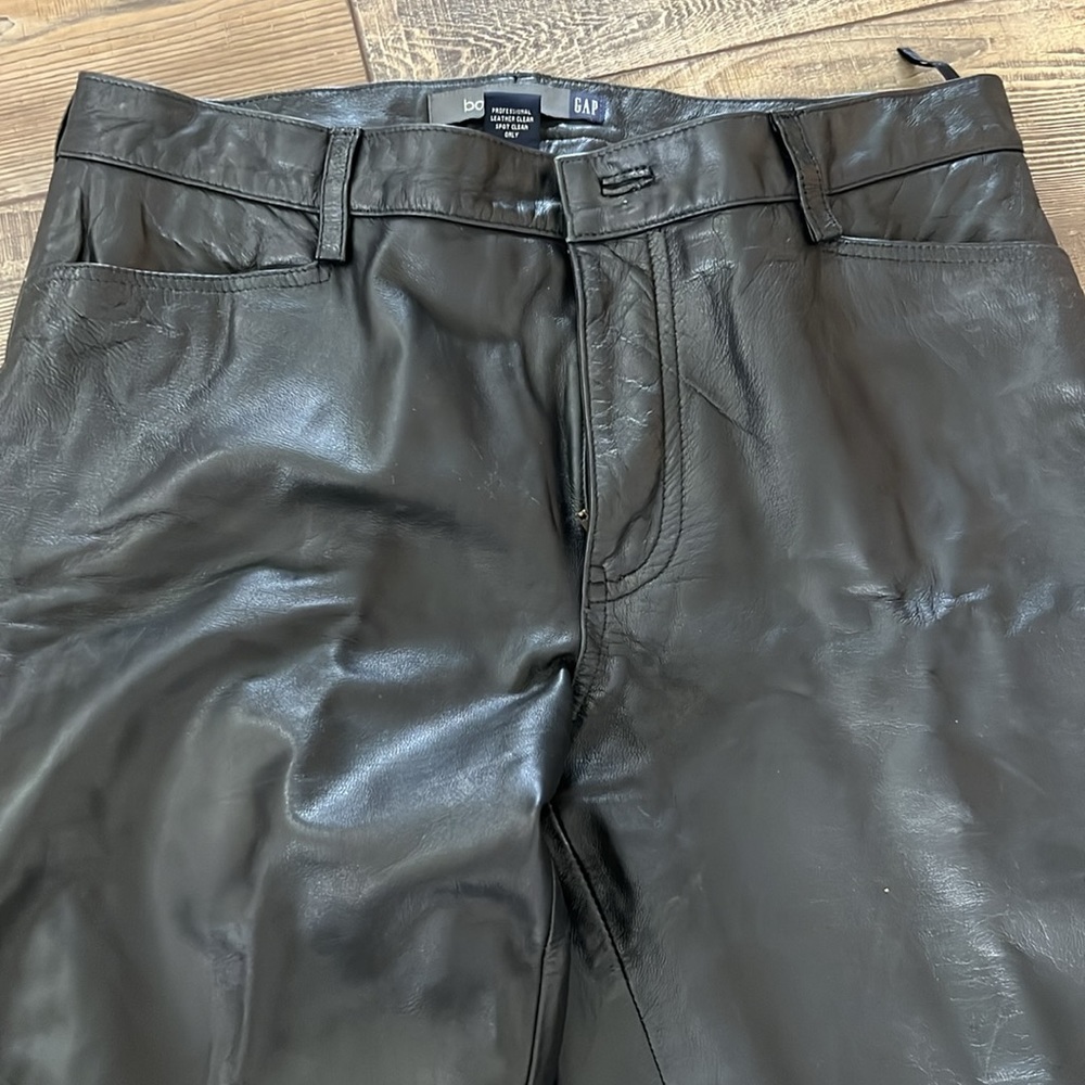 GAP Black Genuine Leather Bootcut Pants. - Picture 5 of 14